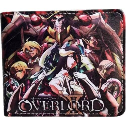 Cartoon Anime Ainz Ooal Wallet Fashion PU Leather Purse Cosplay Short Wallets Gift