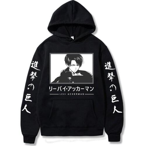 Men Hoodie Attack on Titan Printed Pullover Sweatshirt Tops Men Fashion Hip Hop Anime Hoodie