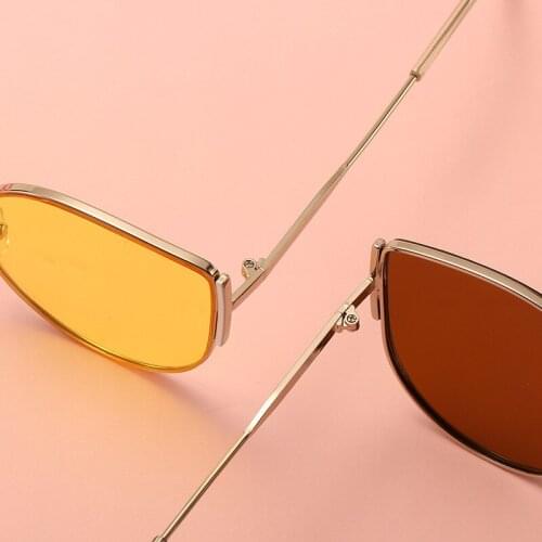 2021 New Fashion Women Sunglasses Cat Eye Square Oversized Metal Sun Glasses Frame Men Luxury Brand Design Sunglasses Uv400
