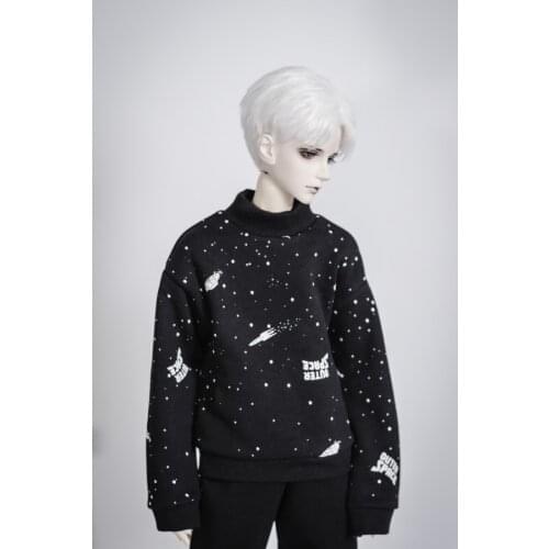 BJD doll clothing is suitable for 1/3 1/4 MSD size with black space hoodie T-shirt doll accessories