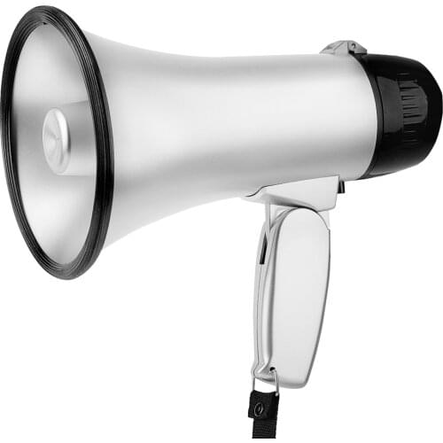 Portable 25 Watt Bullhorn Megaphone Siren Loud Speaker Recording Horn Tour Guide Speakers