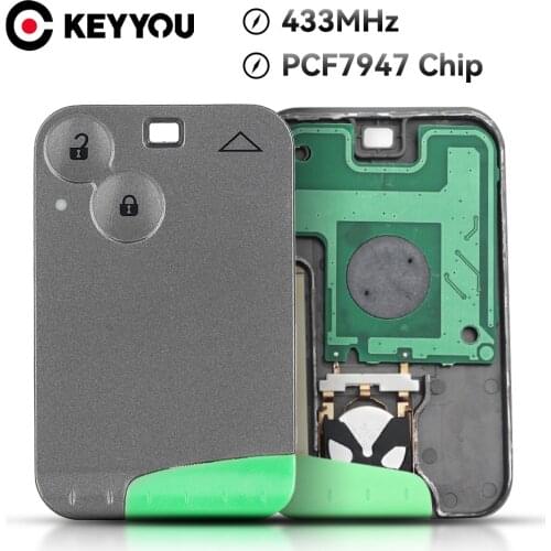 KEYYOU For Renault 2 Buttons Remote Car Key PCF7947 Chip 433Mhz For Renault Laguna Espace 2001-2006 Smart Card ID46 Chip ASK