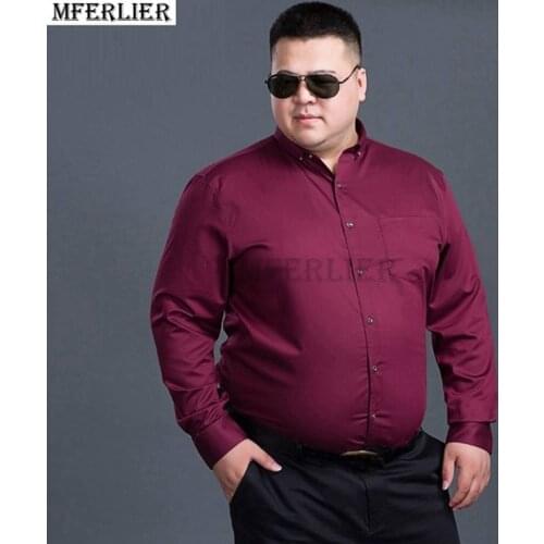 Autumn men plus size office shirt long sleeve winter cotton 8XL 10XL 12XL oversize striped shirt pockets formal shirt blue black