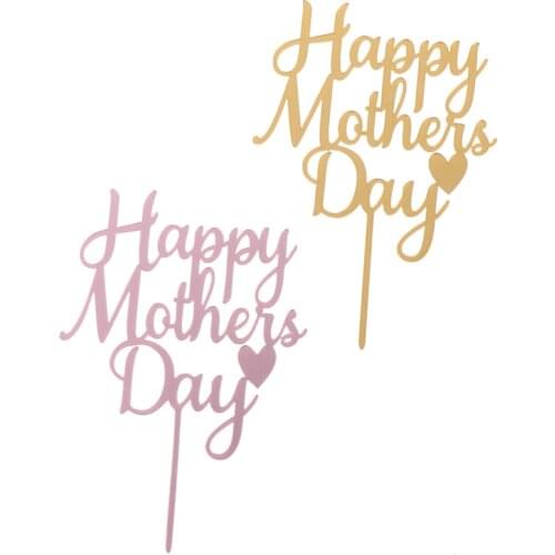 Happy Birthday Mommy Daddy Acrylic Cake Topper Gold Mirror Cake Topper For Father Mother Birthday Party Cake Decorations