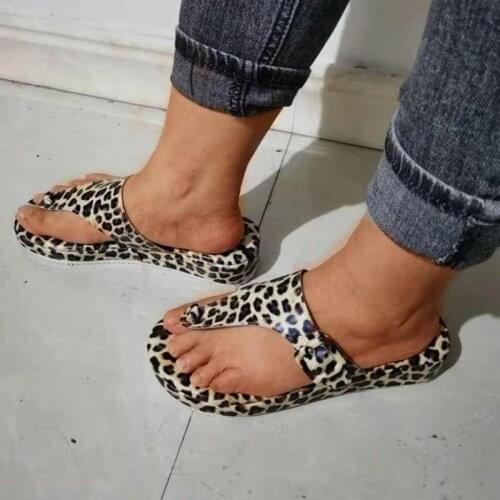 Shoes for Women Casual Slippers Leopard Print Flip Flops Snake Print Beach Sandals Women 2021 Thick-soled Sandals Open Toe Shoes