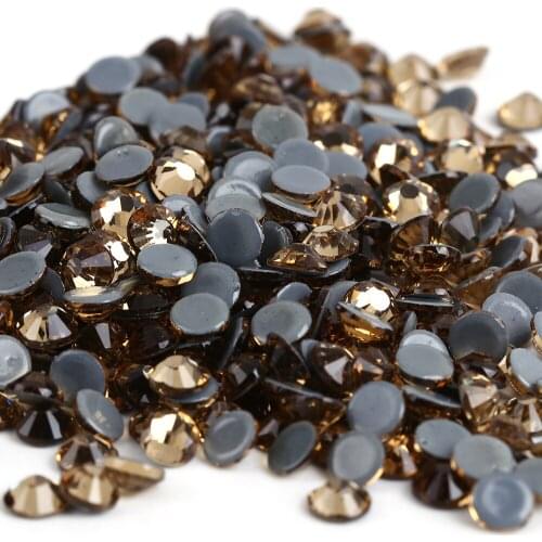 Ss6,ss10,ss16,ss20,ss30 Lt.C.Topaz Color DMC Iron On Rhinestone/Hot fix Crystal Rhinestone Strass Sewing & Fabric Garment stones