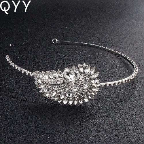 Baroque Austrian Crystal Tiaras and Crowns Bride Dress Accessories Headbands Wedding Hair Jewelry Hairpieces for Women