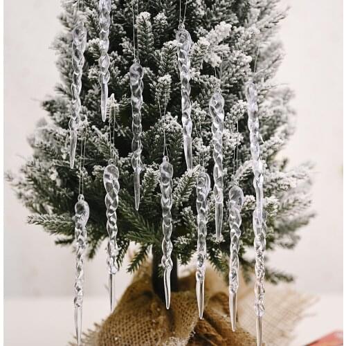 12Pcs Simulation Icicle Christmas Decorations for Tree Hanging Christmas Ornament New Year Navidad Noel Decoration Garland