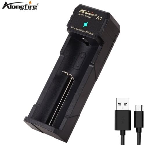Alonefire A1 battery charger Smart charging USB 18650 26650 18350 32650 21700 26700 26500 Li-ion Rechargeable Battery charger