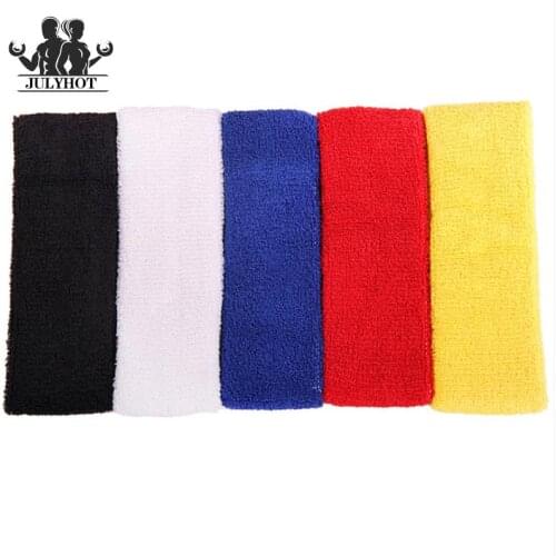 New Arrive Women Men Sports Elastic Headband Absorbing Hairband Stretchy Sweatbands Yoga Gym Hair Head Band Terry Cloth Cotton