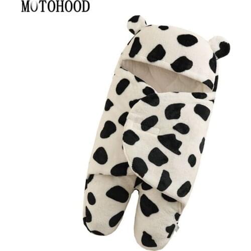 MOTOHOOD Winter Baby Boys Girls Sleeping Bag Animal Blanket Wrap Thicken Fleece Baby Swaddle For Newborns Baby Bedding Blanket