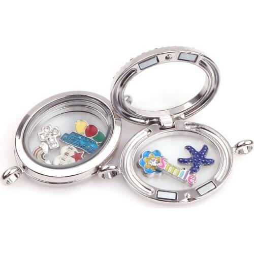 1pcs Oval Bright Floating charms Locket Glass Memory Living Floating charms Locket Pendant For necklace Bracelet women jewelry