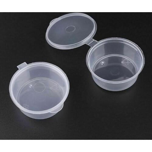 10pcs Disposable Clear Plastic Sauce Pot Chutney Cups Slime Storage Container Box With Lids Kitchen Organizer