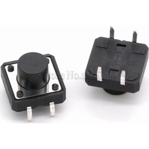 100Pcs 12 x 12mm x 8mm 12*12*8H Panel PCB Momentary Tactile Tact Push Button Switch DIP