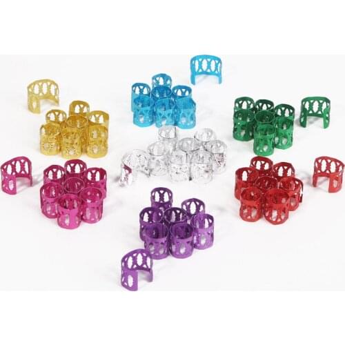 100pcs 8*9mm Multicolor Dreadlock European Beads Adjustable Hair Links Beads Aluminum Loose Tube Beads Beads Jewelry Findings