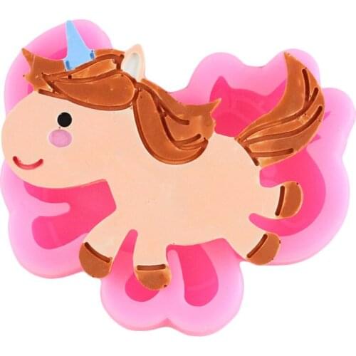 3D Unicorn Cookie Baking Fondant Mold Cake Border Silicone Molds Cake Decorating Tools Party Candy Polymer Clay Chocolate Mould