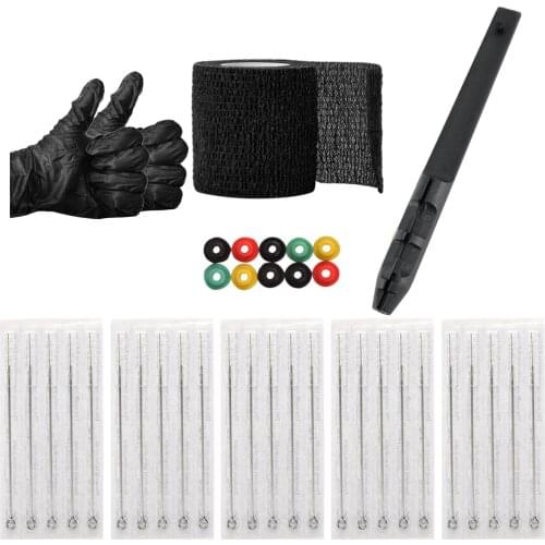 3D Hand Poke Pen DIY Hand Poke & Stick Tattoo Kit for Tattoo Artist (Black)
