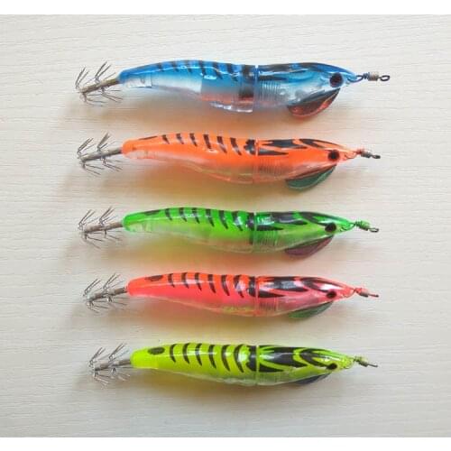 5pcs LED Squid Jig Glow in Dark Squid Jigs Hard fishing lure sharp fishing hook Free shipping