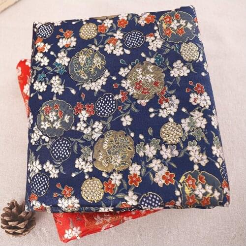 Japanese style imitation fabric satin cloth Chinese dress flower pattern fabric for bag dress Home textile brocade satin fabric