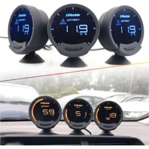 7 Colors Greddy Sirius LCD Car Gauge 74mm Turbo Boost Speed Volts Water Temp Oil Temp Oil Press RPM EGT Air Fuel Ratio Meter