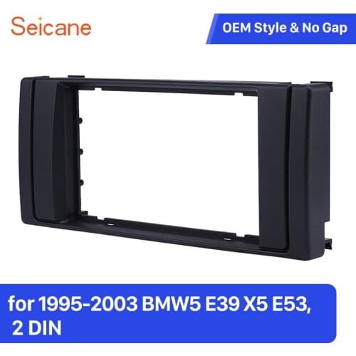Seicane 178*100 178*102 173*98mm 2 Din Car Radio Fascia DVD Player Frame for 1995-2003 BMW5 E39 X5 E53 Trim Installation Kit