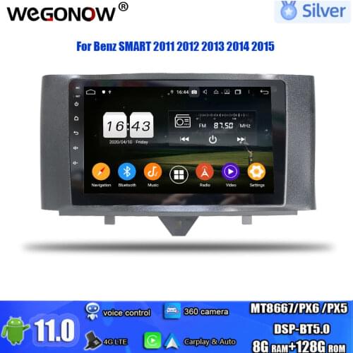 For Benz SMART 2011 2012 2013 2014 2015 Wireless Carplay DSP IPS PX6 Android 10.0 4G+ 64G Car DVD Player RDS Radio GPS Bluetooth