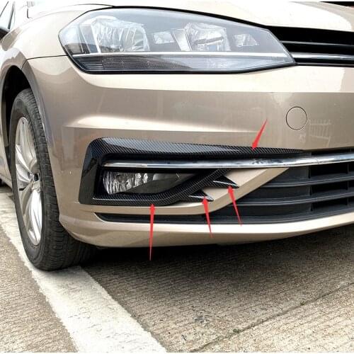 For Volkswagen VW Golf 7.5 MK7.5 2017-2019 ABS front fog lamp frame fog lamp decorative wind knife front fog lamp bright frame