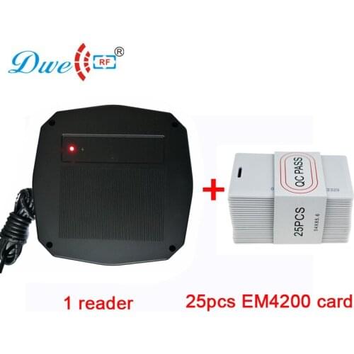 DWE CC RF high quality resin waterproof rs232 built in led indicator ID reader with EM4200 proximity card
