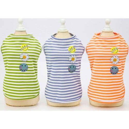 A Puppy Classic Stripe Dog Vest Pet Clothes For Small Dogs Summer Chihuahua T-shirt Cute Cat Shirt Yorkshire Terrier Clothing