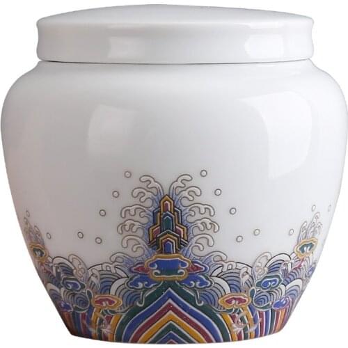 Small ceramic storage bottle with lid