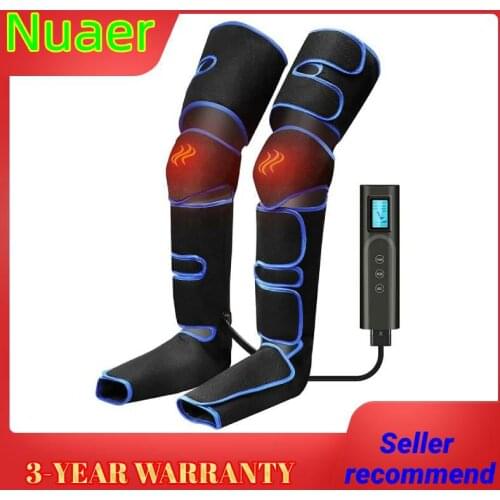 Legs Massager Foot Massager Electric with 6 Modes 3 Intensity Compression Massage, USB Charging Wireless with Heating Function