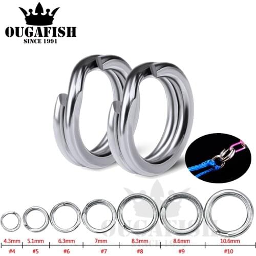 Metal Fishing Accessoires Split Rings 100pcs Hard Bait Steel4-12MM Silver Stainless Double Loop Split Open Carp Pescar Fish Tool