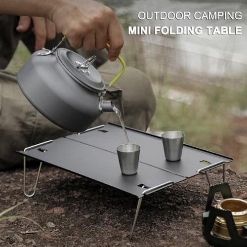 Mini Folding Table Ultralight Outdoor Camping Portable Mini Table Picnic Travel Hiking Small Table Household Desk Aluminum