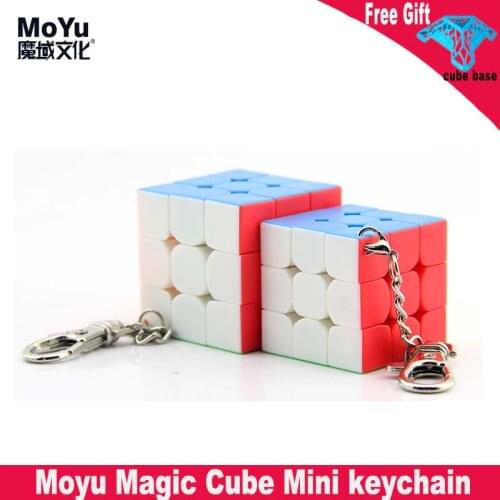 Moyu 3x3 Speed Cube mini keychain 3cm 3.5cm Key Ring Magic Cube stickerless Professional Educational toys cubo magico