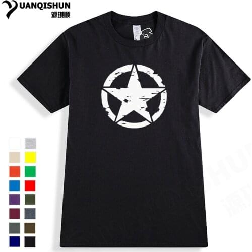 Boutique Men T-shirt Army Star Graphic T-Shirts Five-pointed star pattern Tshirt Fashion Pentagram Print Short sleeves Tops Tee