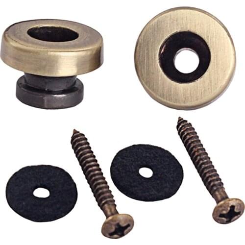 Set of 6 Pcs Guitar End Pin Strap Buttons Locks Mounting Screws for Musical