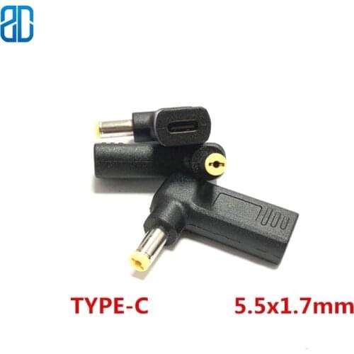 Notebook power converter TYPE-C female to 5.5X1.7MM public scam PD fast charge elbow