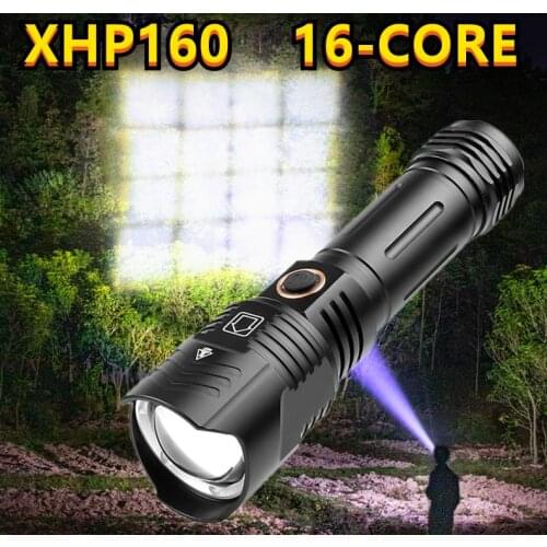 NEW Most Powerful Zoom XHP160 16-Core LED Flashlight USB Rechargeable XHP99 Lamp Waterproof And Shockproof for drop shipping