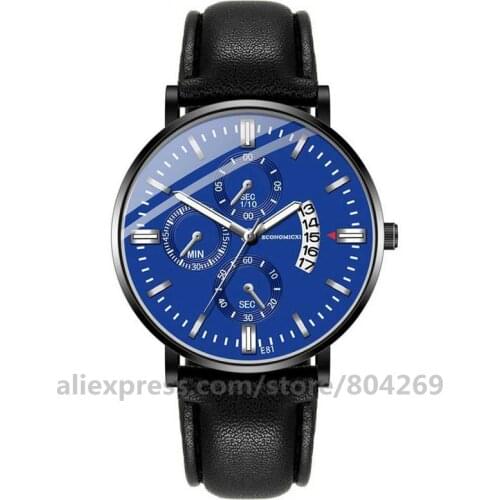 Wholesale Leather Men Luminous Quartz Watch Casual Men Clock Birthday Present Zegarek Damski