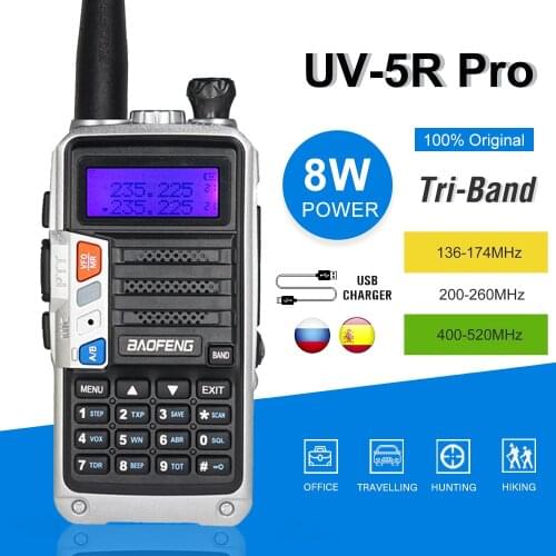Original Baofeng UV-5R Pro 8W Portable Walkie Talkie 10km Long Range Ham Radio Transceiver Up of baofeng uv-5r Two Way Radio