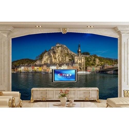 Custom papel de parede,Belgium Houses Rivers Bridges wallpapers, living room sofa TV wall bedroom 3d wall murals wallpaper
