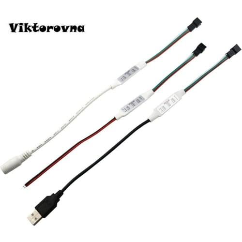 SP002E Manual button 3key dc usb mini controller for 3pin WS2812B WS2811 SK6812 Led Strip Pixel Dimmer RGB DC5V-24V Module