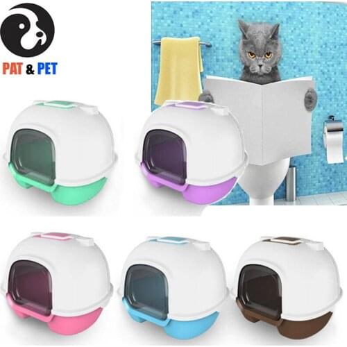 With Shove Cat Litter Box , Easy Clean Fully Enclosed Cat Toilet , Reduce Litter Scatter Up to 95% , Service for Fat & Big Cat