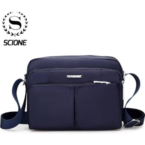 Scione 2021 Fashion nylon Messenger Bags Buckle Casual Portable Shoulder Bag Multi-pocket Mens Crossbags