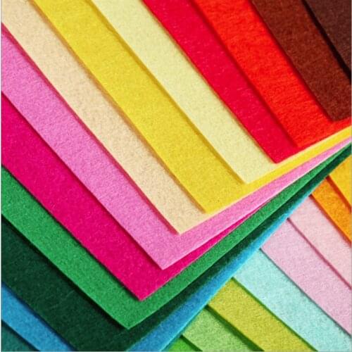 Mix Color 40pcs/set 10*10cm 40 colors Polyester Felt Fabric Cloth DIY Handmade Sewing Home Decor Material Thickness 1mm