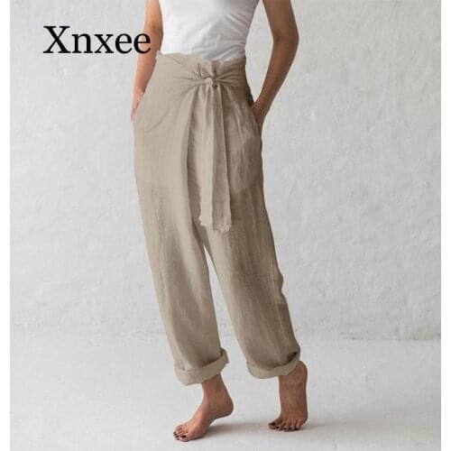 Sport Plus Size Pants Women High Waist Long Pant Solid Palazzo Female Wide Leg Pants Vintage Trouser Casual Loose Pantalon