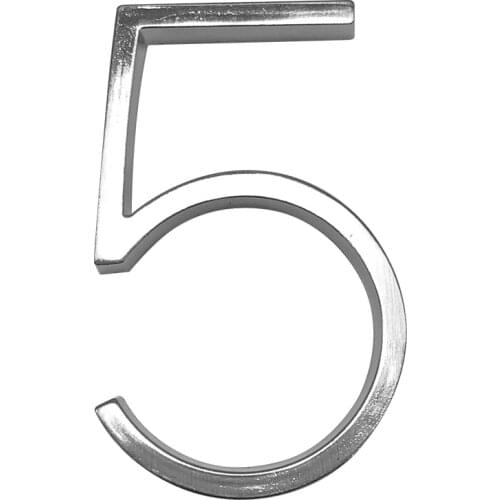 5 in Floating House Number #5 Letter A B C Name Plate Door Alphabet Letters Dash Slash Sign 5 Inch.Zinc Alloy Satin Nickel