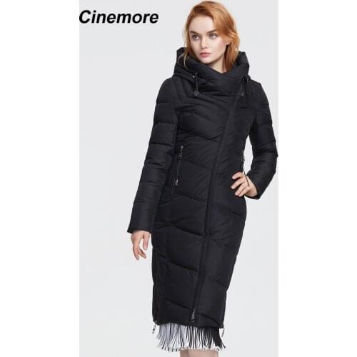 Cinemore 2020 new style lengthened padded jacket, fashionable plus size hooded slim jacket, warm and thick winter padded jacket