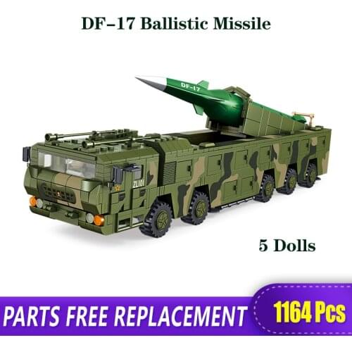 XB The high-tech Military WW2 DF-17 Ballistic Missile Tank Model Building Blocks Bricks Toys With Figure Christmas Gifts