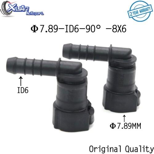 XUAN 2pcs 7.89mm 7.89 ID6 90 degree Fuel Line Quick Connector 5/16 Fuel Pipe Fittings Fuel Line Quick Female Rubber connector
